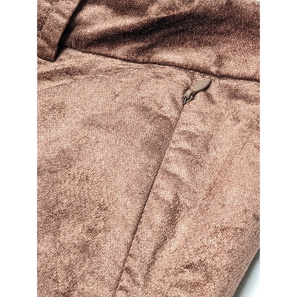Anthropologie The Essential Slim Brown Textured Straight Leg Pants Womens 14 - Picture 7 of 11